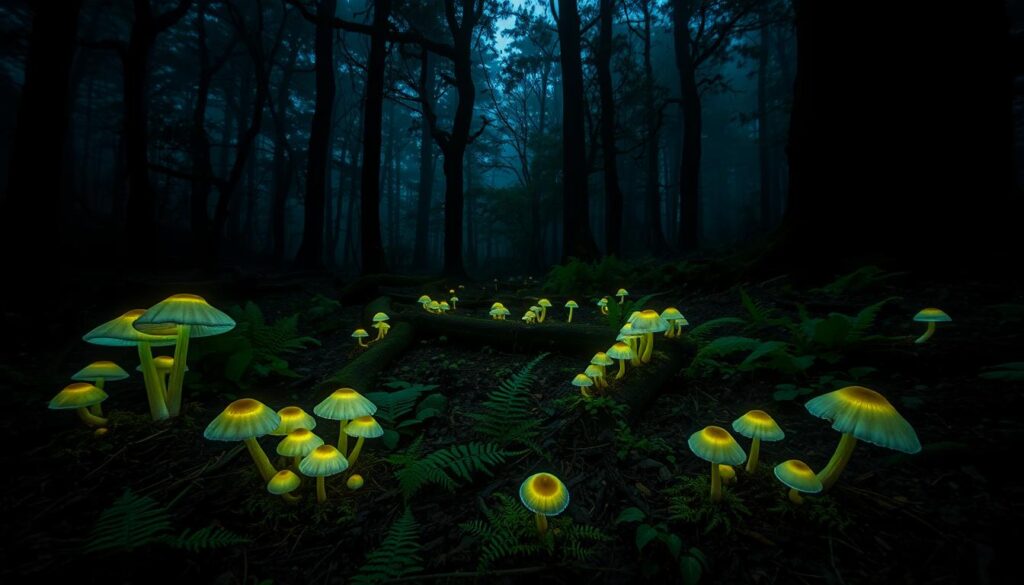 glowing mushrooms